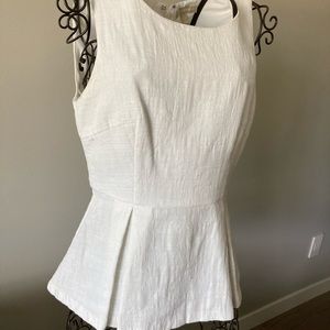 Banana Republic White Peplum Top Size 2
